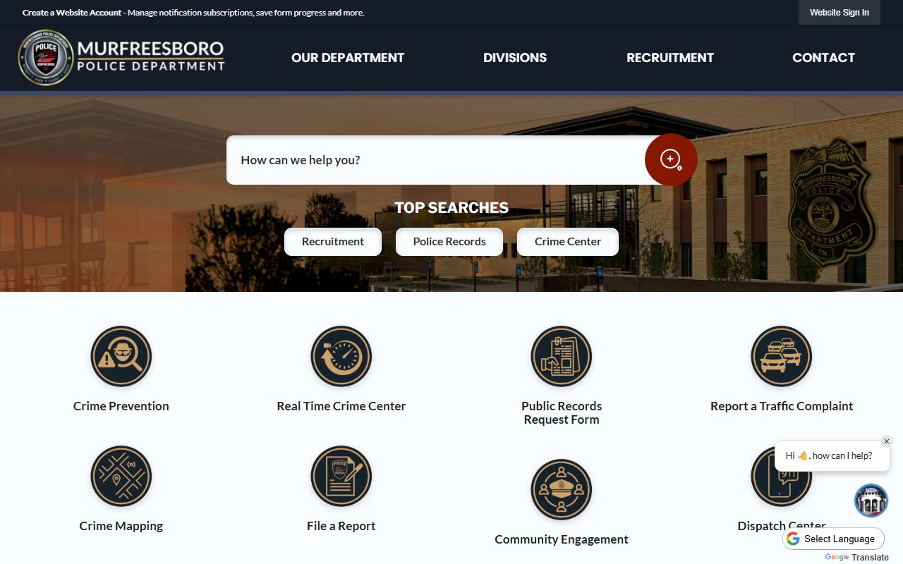 Murfreesboro Jail Mugshots from Murfreesboro Police Department