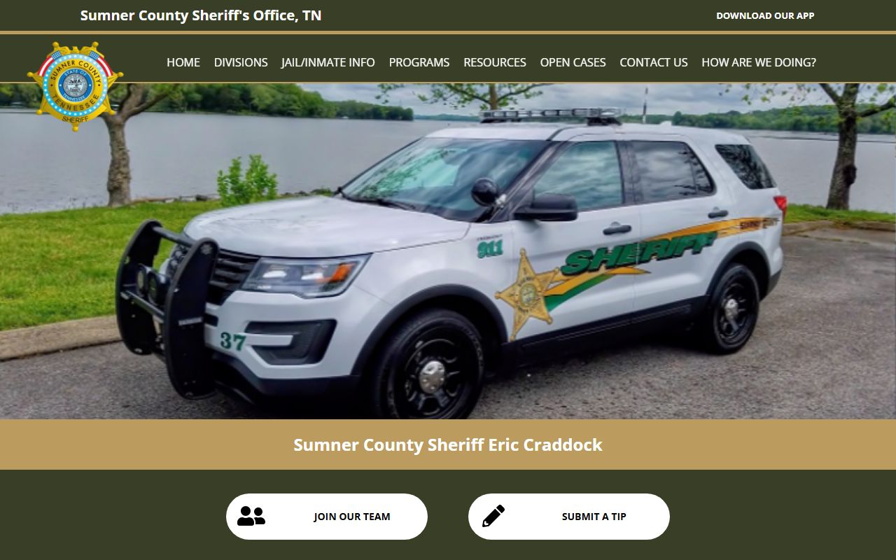 Sumner County jail mugshots and sheriff search page